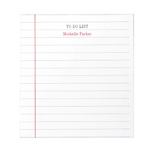 Lined Paper TO DO LIST Plain Minimalist Modern Notepad