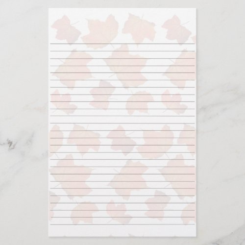 Lined Paper With Maple Leaves Background