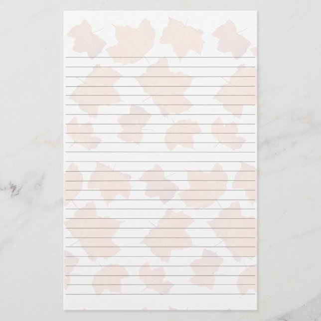 Lined Paper With Maple Leaves Background (Front)