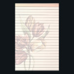 Lined Paper With Tulips<br><div class="desc">Pretty background of tulips with lines</div>
