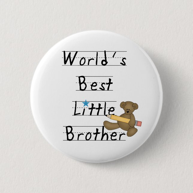 Lined Paper World's Best Little Brother Button (Front)