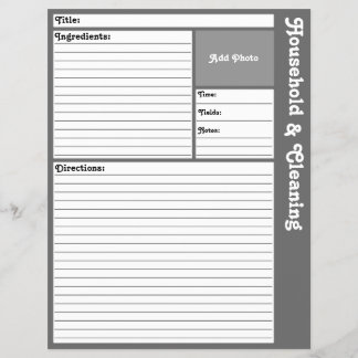 Lined Recipe Pages (Gray)