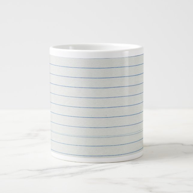 Lined School Paper Background Large Coffee Mug (Front)
