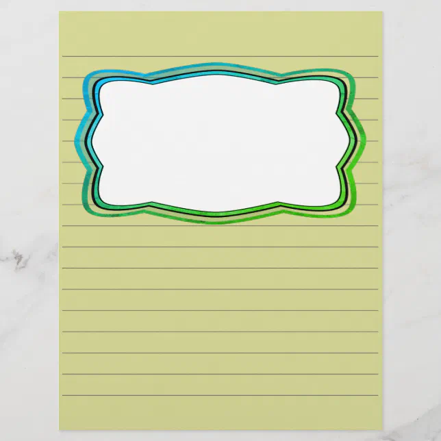 Lined Scrapbook Paper With Picture Box Zazzle