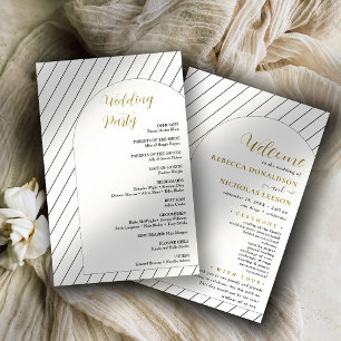 Lined Script Minimal Wedding Program