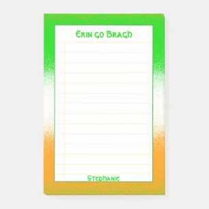 Lined St Patrick's Day Gold/Green/White Stripes Post-it Notes