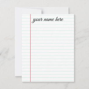 Lined Stationery Notecards Personalized