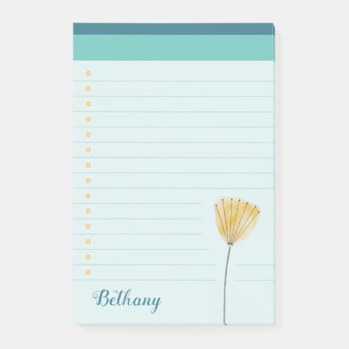 Lined Stylish Modern Flower Anything List Post_it Notes