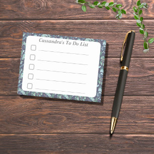 Lined To Do List Blue Teal Foliage Rectangle  Post-it Notes