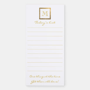 Lined To Do List Gold Double Framed Monogram Magnetic Notepad