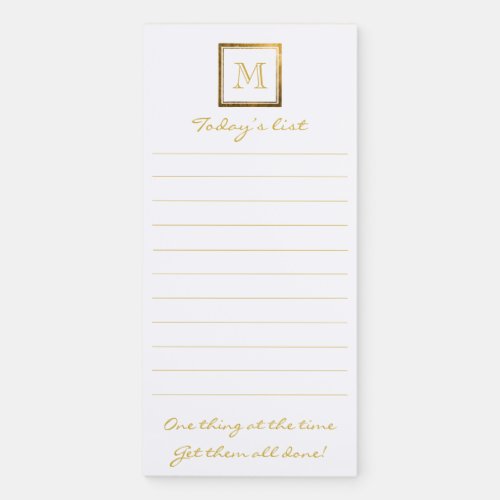 Lined To Do List Gold Double Framed Monogram Magnetic Notepad