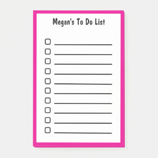 Lined To Do List Hot Pink Magenta Sticky Notes
