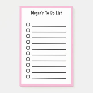 Lined To Do List Soft Pink Magenta Sticky Notes