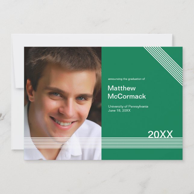 Lined Up 1 Photo Graduation Announcement (Front)