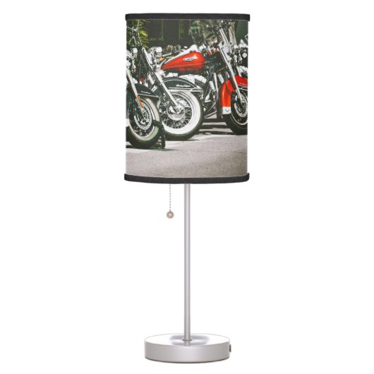 Lined Up V-Twin American Made Motorcycles Table Lamp (Right)