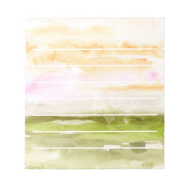 Lined Watercolor Abstract Landscape Notepad (Front)