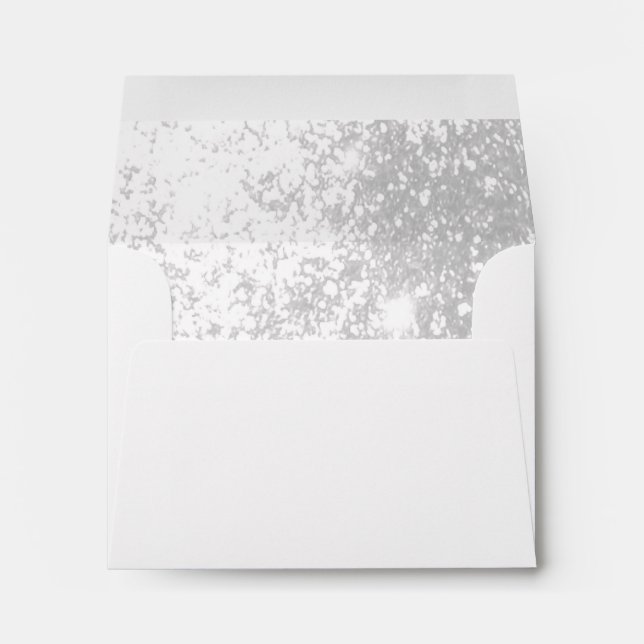 Lined White Glitter Envelope (Back (Bottom))