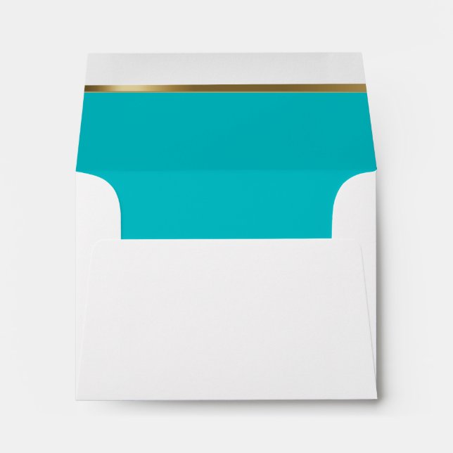 Lined with Teal and Gold Bar Envelope (Back (Bottom))