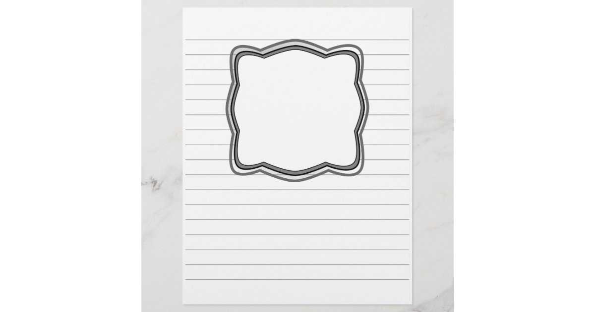 lined writing paper with picture box zazzle com