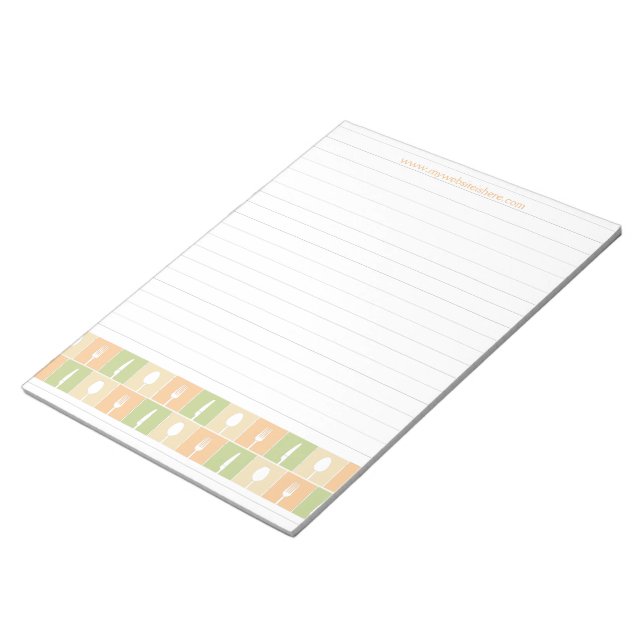 LINED WRITING Recipe Page Kitchen Personalized Pad (Angled)