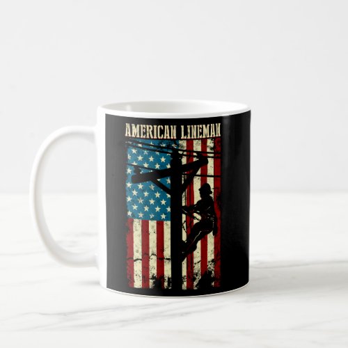 Lineman American Flag Electric Cable Patriotic Lin Coffee Mug