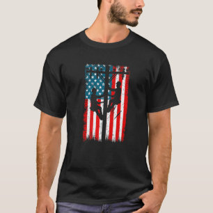 Lineman American Flag Electric Cable Patriotic Lin T-Shirt