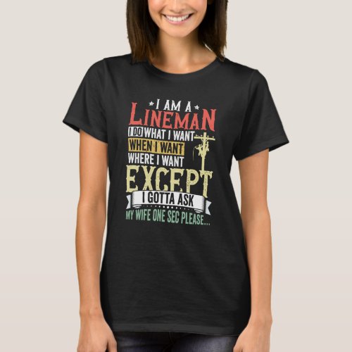Lineman Apparel Electrician Power Pole Eletric Lin T_Shirt