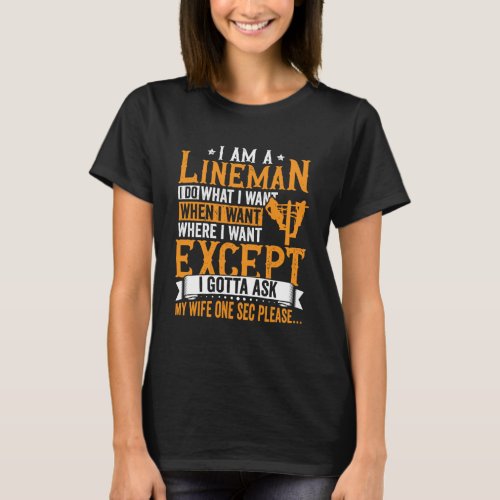 Lineman Apparel Electrician Power Pole Eletric Lin T_Shirt