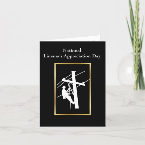 Lineman Appreciation Day White Silhouette Card