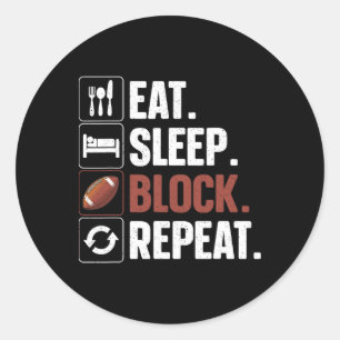 Lineman Art For Men Women Football Player Offensiv Classic Round Sticker