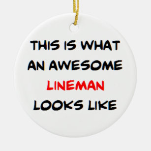 lineman, awesome ceramic ornament