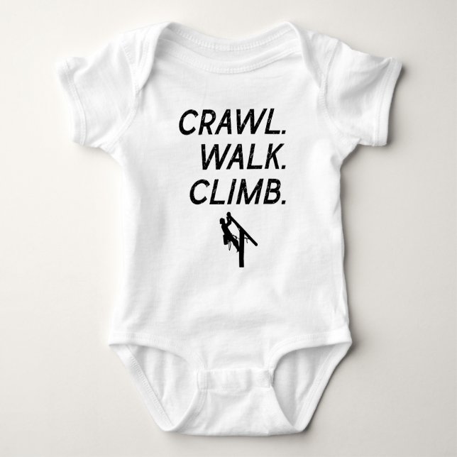 Lineman Baby - Electrical lineman Pole climbing Baby Bodysuit (Front)