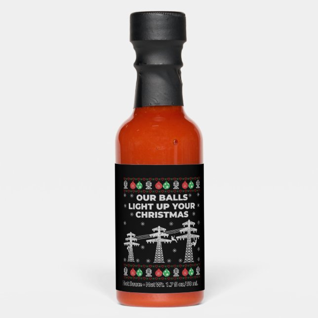 Lineman Christmas Our Balls Light Up Hot Sauces (Front)