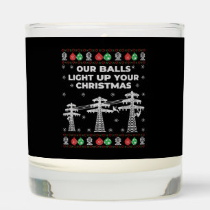 Lineman Christmas Our Balls Light Up Scented Candle