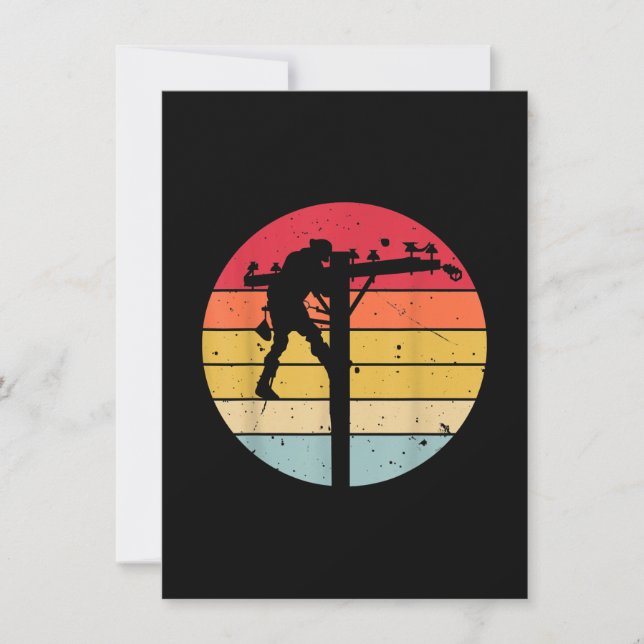 Lineman Electrician Gift Note Card (Front)