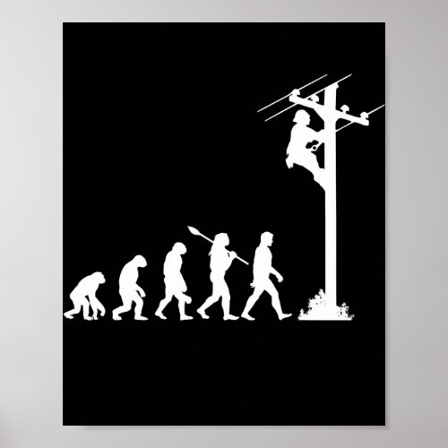lineman evolution electrician lineman  poster