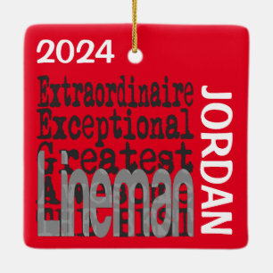 Lineman Extraordinaire CUSTOM Ceramic Ornament