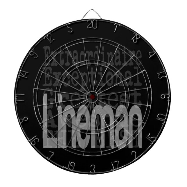 Lineman Extraordinaire Dartboard With Darts (Front)