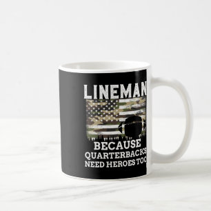 Lineman Football Gift Patriotic American Flag Camo Coffee Mug