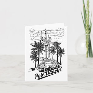 Lineman Le Dancin' Electrician Gift For Men Husban Card