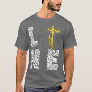 Lineman Linesman Electric Cable Lines Lineworker T-Shirt