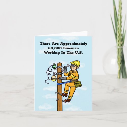 Lineman On Pole Appreciation Card