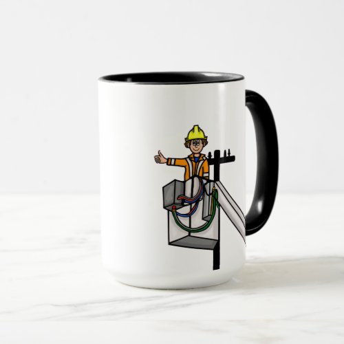 Lineman on Pole Mug