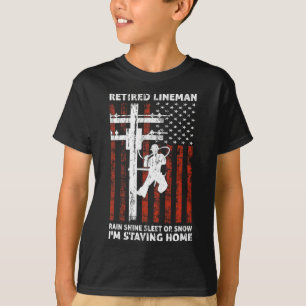 Lineman Retirement 4th Of July Funny Novelty Man W T-Shirt