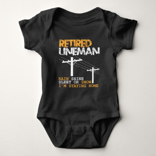 Lineman Retirement Funny Electrician Occupation Baby Bodysuit
