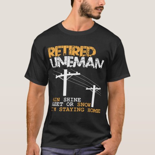 Lineman Retirement Funny Electrician Occupation T_Shirt