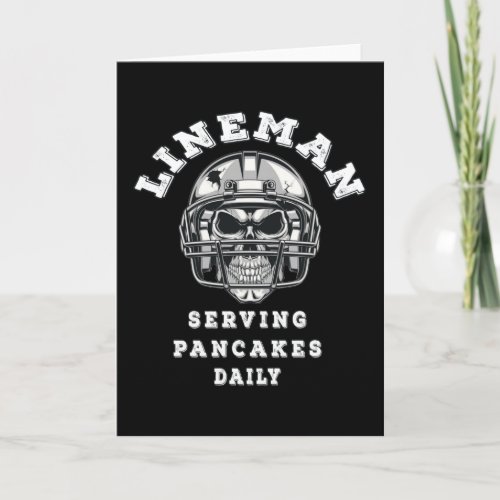 Lineman serving pancakes daily football card