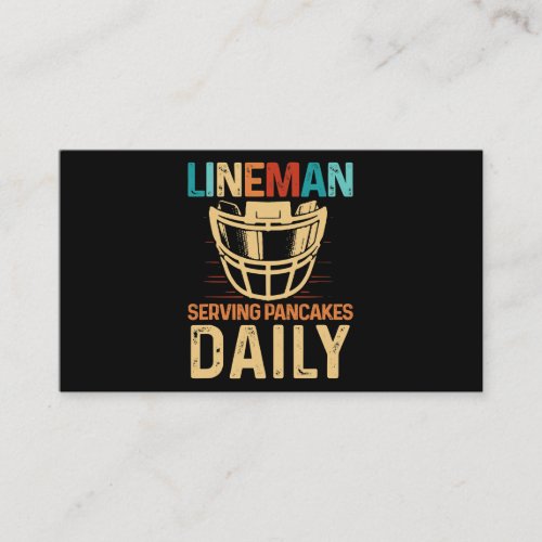 Lineman Serving Pancakes Daily Football Offensive  Business Card