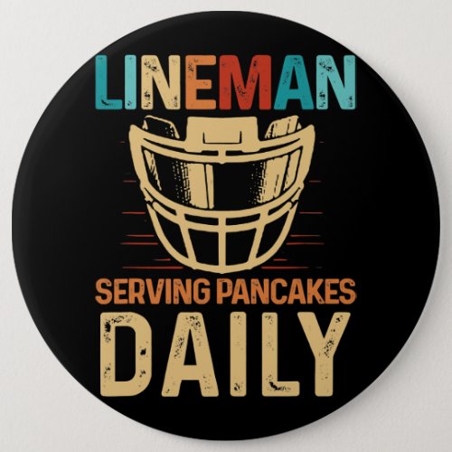 Lineman Serving Pancakes Daily Football Offensive  Button