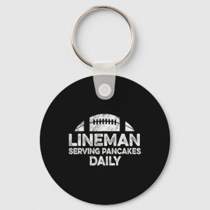 Lineman Serving Pancakes Daily Football Offensive  Keychain